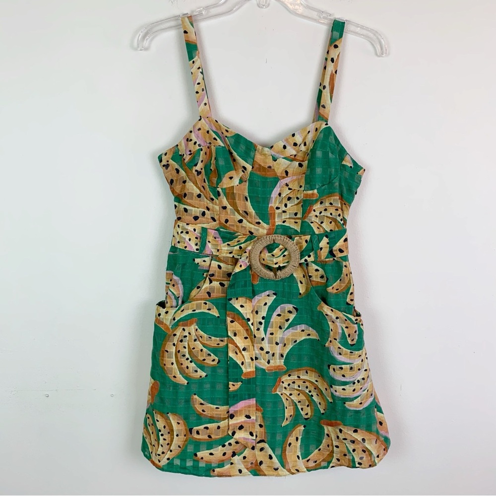 FARM Rio Green Banana Print Sundress with Yellow Accents - Picture 5 of 16